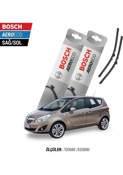 Opel Meriva 2010 Model Bosch Aeroeco Muz Silecek Takımı