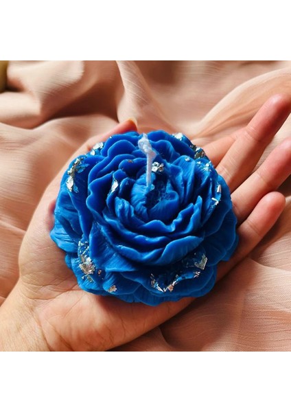 3 Boyutlu 8cm Gül Şakayık Çiçek Silikon Kalıp K-1218