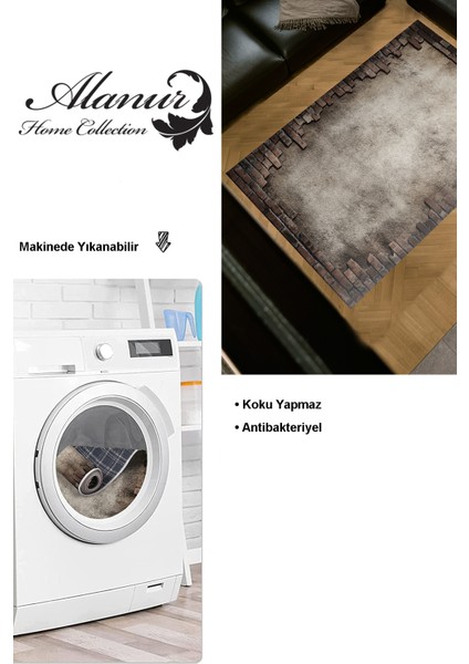 Dijital Salon Halısı Star Pamuk Kaymaz Taban Modern Kailey Gri modelleri