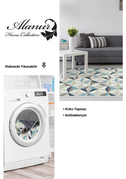 Dijital Salon Halısı Star Pamuk Kaymaz Taban Modern Elyta Renkli