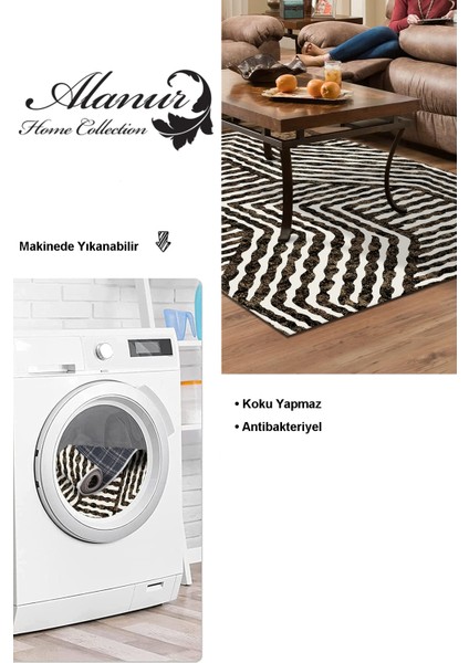 Dijital Salon Halısı Star Pamuk Kaymaz Taban Modern Evangelina Kahve modelleri