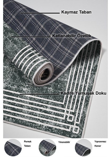 Dijital Salon Halısı Star Pamuk Kaymaz Taban Modern Shelbi Gri indirimleri