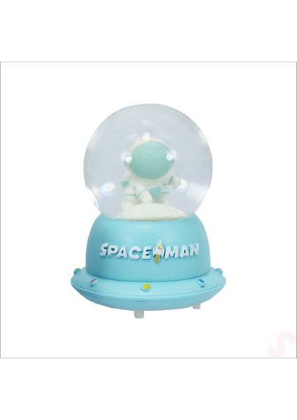 Uçuşan Yıldızlı,7,5cm x 4,5cm LED Işıklı Astronot Küre - Turkuaz fiyatları
