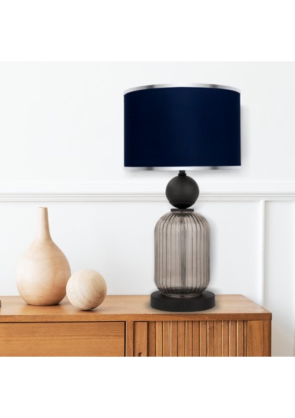 Lotus Opal Black Cam Abajur