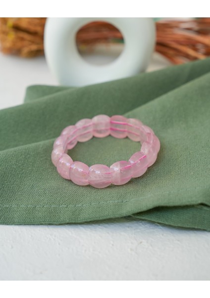 Pembe Kuvars Doğal Taş Kadın Bileklik Özel Kesim modelleri
