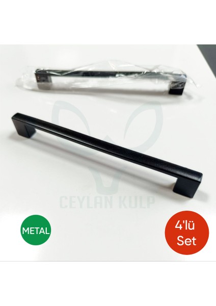 4'lü 160 mm Siyah Köprü Kulp Mobilya Dolap Çekmece Kulpu