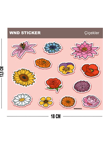 Çicekler-Flowers Sticker Seti