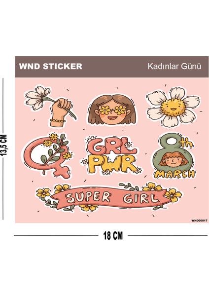 Kadınlar Günü Sticker Seti