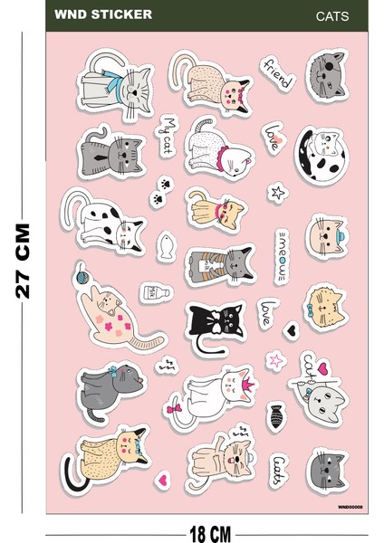 Cats Kediler Sticker Seti