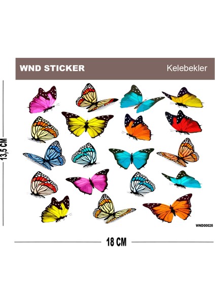 Kelebekler Sticker Seti