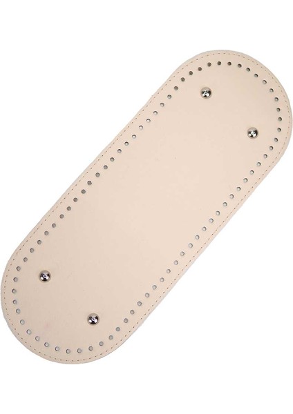 Oval Suni Deri Çanta Tabanı 31,5 x 12 cm - Krem