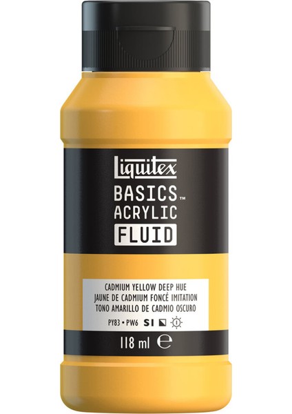 Basics Fluid Akrilik Boya 118ML Cadmium Yellow Deep Hue 163