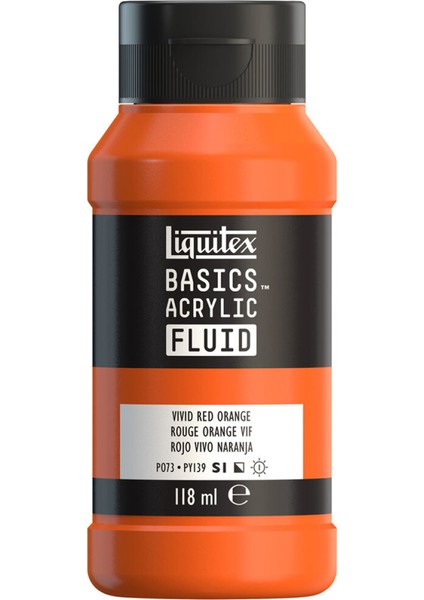 Basics Fluid Akrilik Boya 118ML Vivid Red Orange 620
