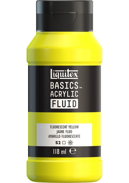 Basics Fluid Akrilik Boya 118ML Fluorescent Yellow 981 S.2