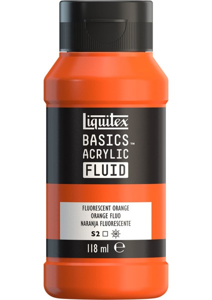 Basics Fluid Akrilik Boya 118ML Fluorescent Orange 982 S.2
