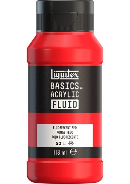 Basics Fluid Akrilik Boya 118ML Fluorescent Red 983 S.2