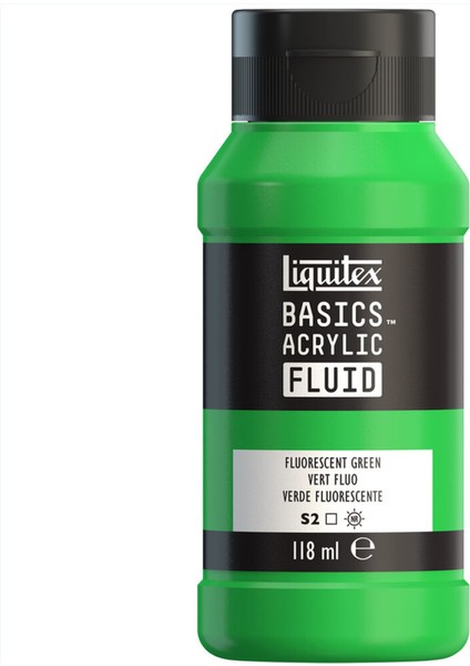 Basics Fluid Akrilik Boya 118ML Fluorescent Green 98 S.2