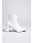 Kairobi Beyaz Mat Kalın Topuklu Bot 4