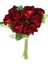 Yapay Çiçek 6lı Kaliteli Kadife Gül Demeti 27CM Kırmızı 1