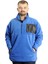 Büyük Beden Erkek Sweat Yarım Fermuarlı Garnili Polar 23552 Mavi 1