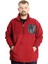 Büyük Beden Erkek Sweat Yarım Fermuarlı Garnili Polar 23552 Bordo 1