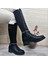 M.p 2753 Siyah Taşlı Ligralı Fermuarlı 45CM Bayan Çizme 2