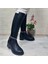 M.p 2753 Siyah Taşlı Ligralı Fermuarlı 45CM Bayan Çizme 4