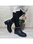 M.p 2753 Siyah Taşlı Ligralı Fermuarlı 45CM Bayan Çizme 5