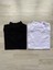 Pamuklu Likralı (4 Adet) Siyah ve Beyaziç Göstermeyen Sıfır Kol Kadın T-Shirt 3