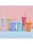 Bej 450ML 450ML Mat Hissedilen Kahve Fincanı Gıda Sınıfı Pp Plastik Macaron Öğrenci Fincanı Şeker Renk Su Bardağı 450ML Buzlu Plastik Pipetli Bardak (Yurt Dışından) 2