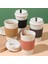 Pembe 450 ml Yeniden Kullanılabilir Kapaklı Kahve Fincanları Buğday Samanı Taşınabilir Kahve Fincanı Bulaşık Makinesinde Yıkanabilir Çevre Dostu Kahve Kupa Kahve Çay Espresso Bardak (Yurt Dışından) 2
