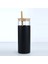 Siyah 600 ml 500/600 ml Taşınabilir Cam Bambu Kapak Saman Su Bardağı Spor Su Şişesi Kahve Pipetli Fincan Açık Seyahat Ev Ofis (Yurt Dışından) 1
