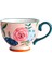 Yeşil 450 ml El-Boyalı Gül Çiçek Seramik Kupa Kolu Kupa Kız Sevimli Çay Bardağı Su Bardağı Kahvaltı Süt Kahve Fincanı Serin Tazas Arkadaş Için Hediye (Yurt Dışından) 2
