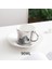 Zebra Gümüş 90 ml 90/230 cm Ins Ayna Yansıma Yaratıcı At Anamorfik Fincan Ayna Yansıma Fincan Sinek Kuşu Kupa Kahve Çay Seti Coaster ile (Yurt Dışından) 1