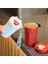 Kırmızı 380ML Paslanmaz Çelik Vakum Yalıtımlı Tumbler Sıcak ve Soğuk Tutmak Yeniden Kullanılabilir Kahve Fincanı Kapaklı Çay Kupa Okul Ofis Araba Için (Yurt Dışından) 4