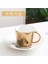 Zebra Altın 230 ml 90/230 cm Ins Ayna Yansıma Yaratıcı At Anamorfik Fincan Ayna Yansıma Fincan Sinek Kuşu Kupa Kahve Çay Seti Coaster ile (Yurt Dışından) 1