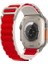 Akıllı Saat Watch için Uyumlu 42MM 44MM 45MM 49MM 1/2/3/4/5/6/se/7/8/ultra Çift Katman Kordon ve Kayışı Beyaz(Kırmızı) 1