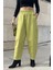 Kadın Yag Yeşili Yüksek Bel, Cepli, Beli Lastikli, Salaş Gabardin Pantolon 2