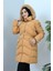 Camel Kapüşonlu Şişme Mont 2