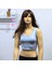 Kadın Spor Sweatshirt Askılı Atlet Büstiyer , Uzun Kollu Crop Set, Gri 4