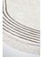 Dijital Salon Halısı Trend Keçe Kaymaz Taban Saçaklı Oval Modern Shelbi Bej 4