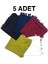 Pamuklu 5'li Set Kelebek - Kurdele Oyalı Boncuklu Eşarp Hediyelik Yazma 100X100cm Kelebek 1