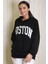 Uzun Kollu Siyah Kadın Sweatshirt 1220-2K4 3