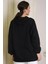 Uzun Kollu Siyah Kadın Sweatshirt 1220-2K4 5