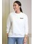 Uzun Kollu Ayıcık Baskılı Ekru Kadın Sweatshirt 1234-2K4 4