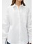 Oversize Cepli Pamuklu Beyaz Kadın Gömlek 3SAK60220PW 2