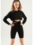 Kadın Siyah Renk Önden Bağlama Detaylı Sweatshirt 1