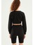 Kadın Siyah Renk Önden Bağlama Detaylı Sweatshirt 2