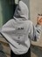 Kadın Gri Calm Growth Baskılı Oversize Kapüşonlu Sweatshirt 1