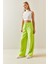 Neon Yeşili Bol Paça Keten Pantolon 3YXK5-46995-41 3